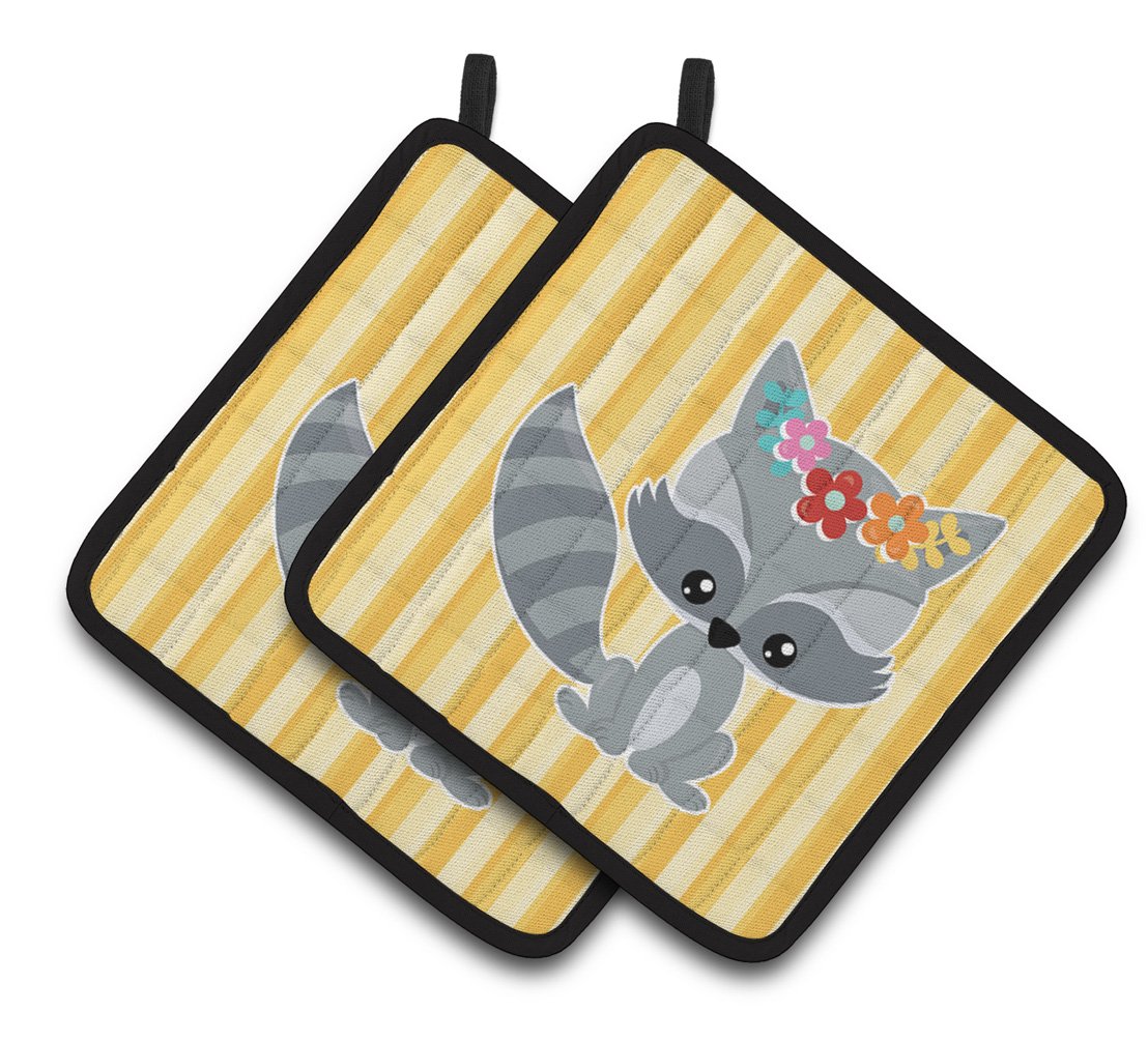 Raccoon Pair of Pot Holders BB6791PTHD by Caroline&#39;s Treasures