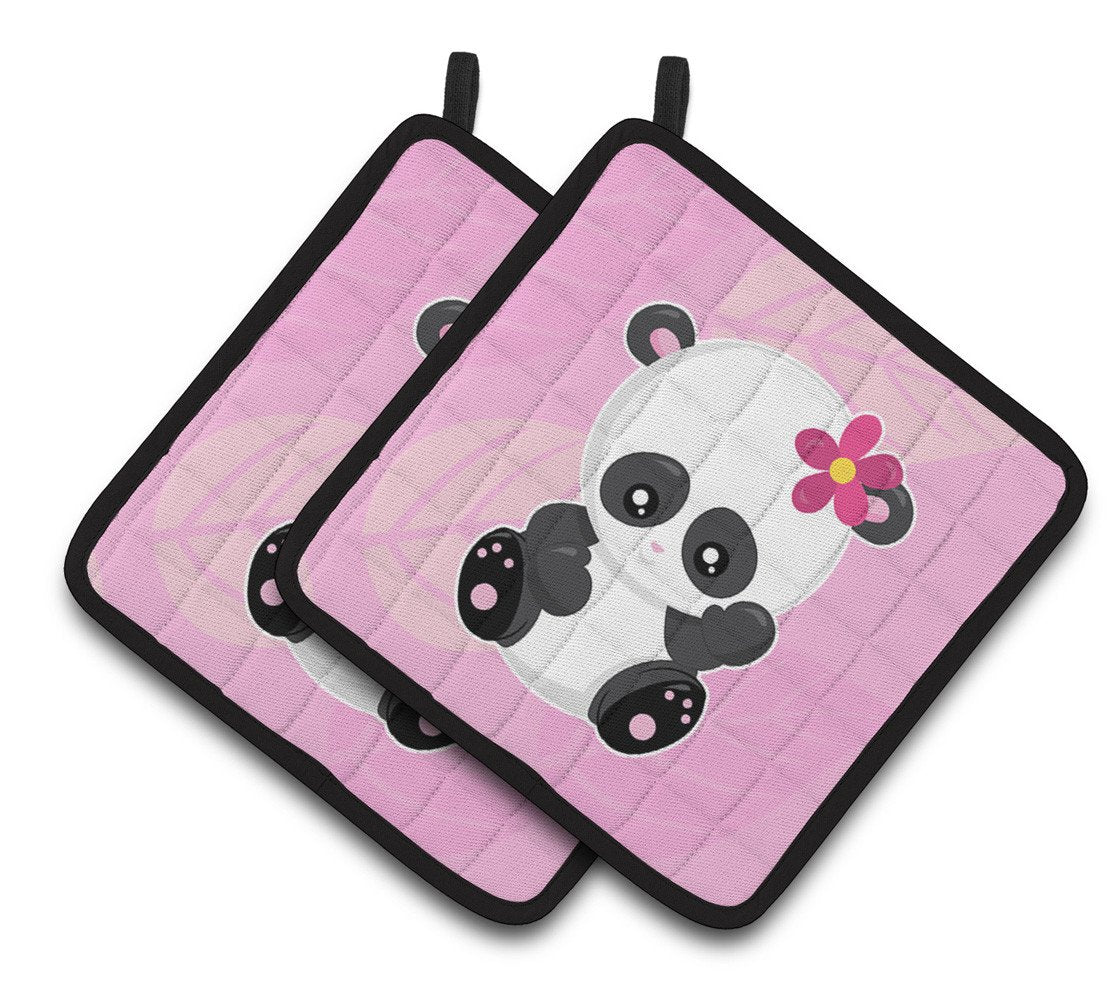 Hey Ya'll Panda Pair of Pot Holders BB6799PTHD by Caroline's Treasures