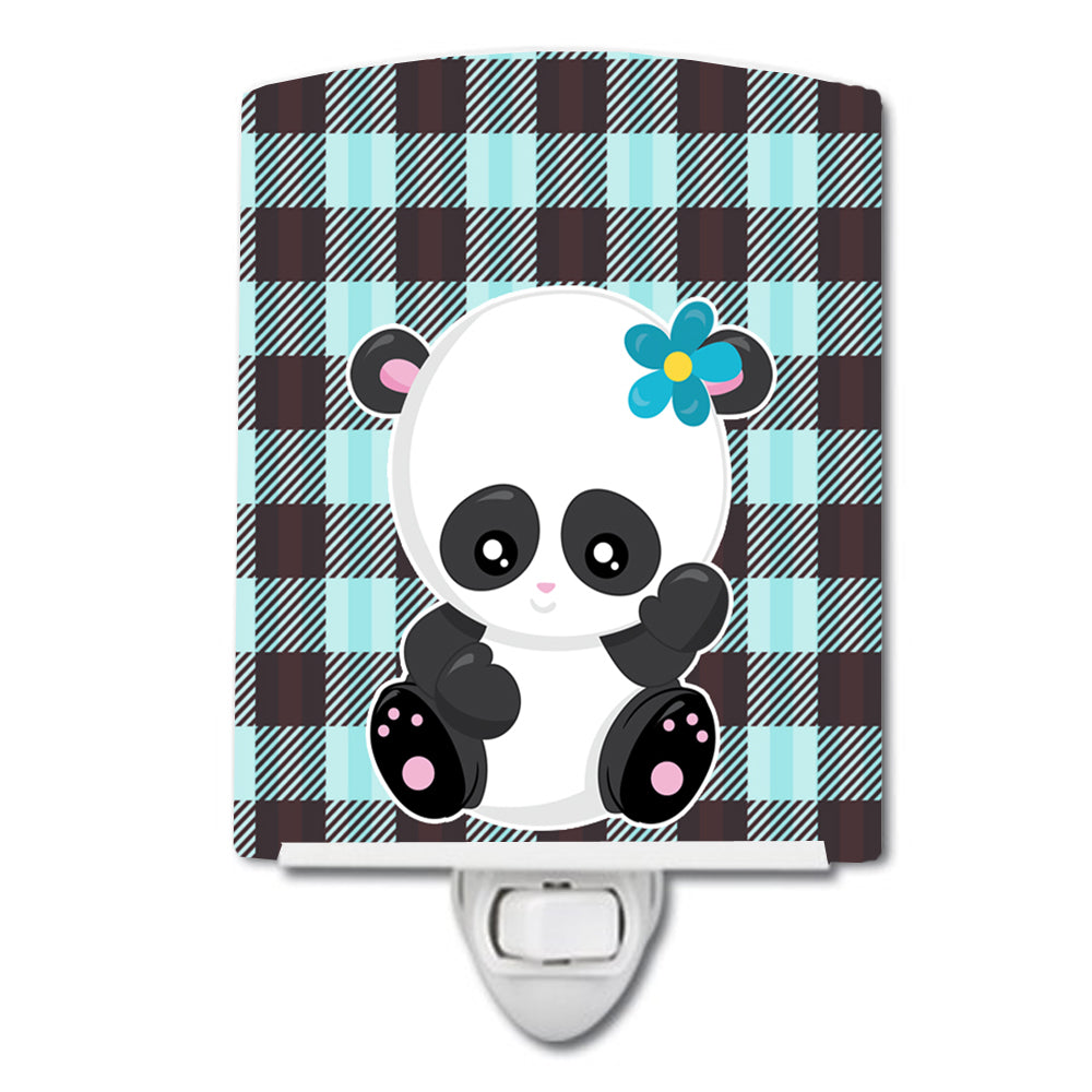 Panda on Plaid Ceramic Night Light BB6800CNL - the-store.com