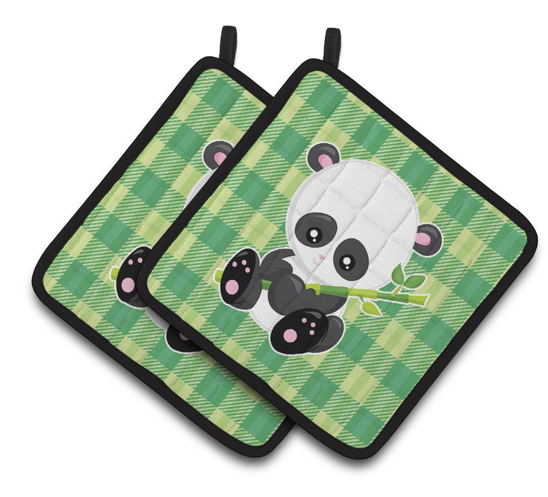 Panda Lucky Bamboo Pair of Pot Holders BB6801PTHD by Caroline's Treasures