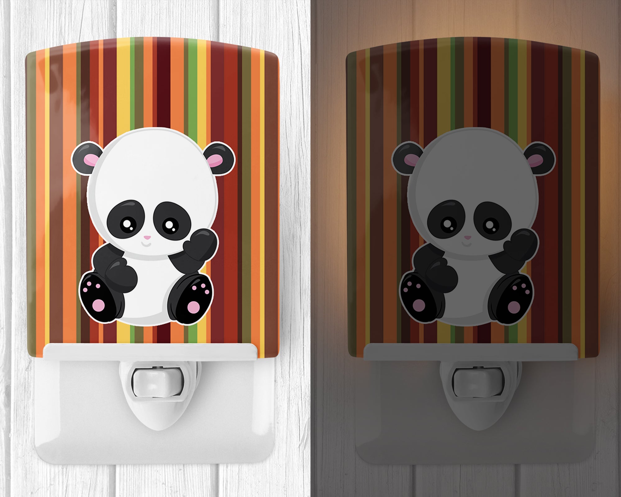 Striped Panda Ceramic Night Light BB6802CNL - the-store.com