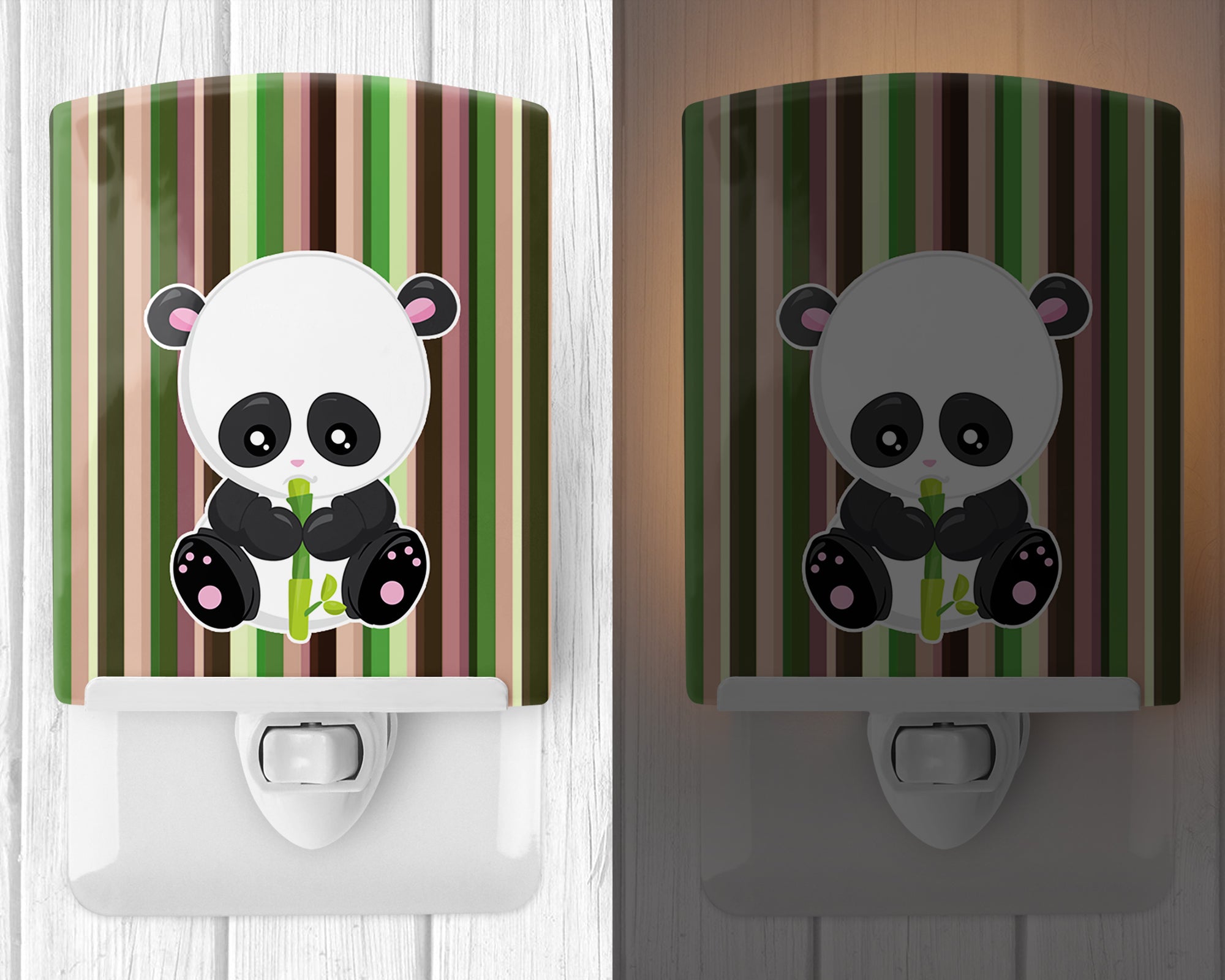 Bamboo Flute Panda Ceramic Night Light BB6803CNL - the-store.com