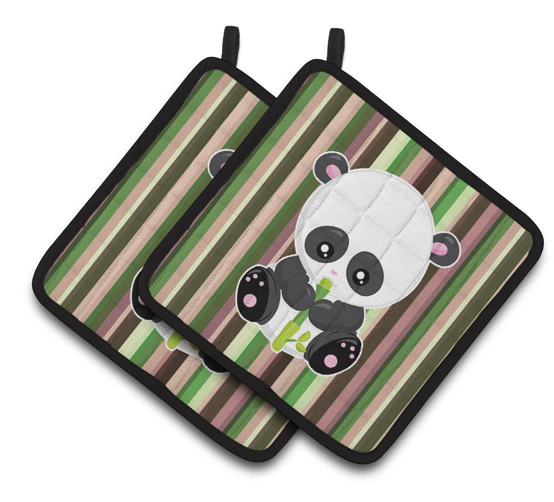 Bamboo Flute Panda Pair of Pot Holders BB6803PTHD by Caroline's Treasures