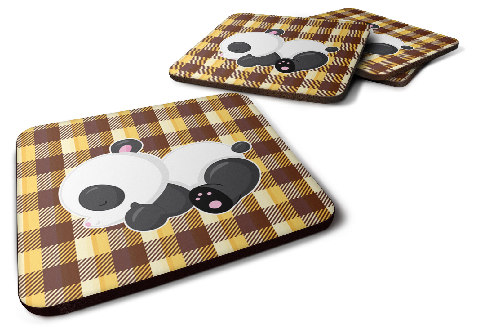 Panda Naptime Foam Coaster Set of 4 BB6804FC - the-store.com