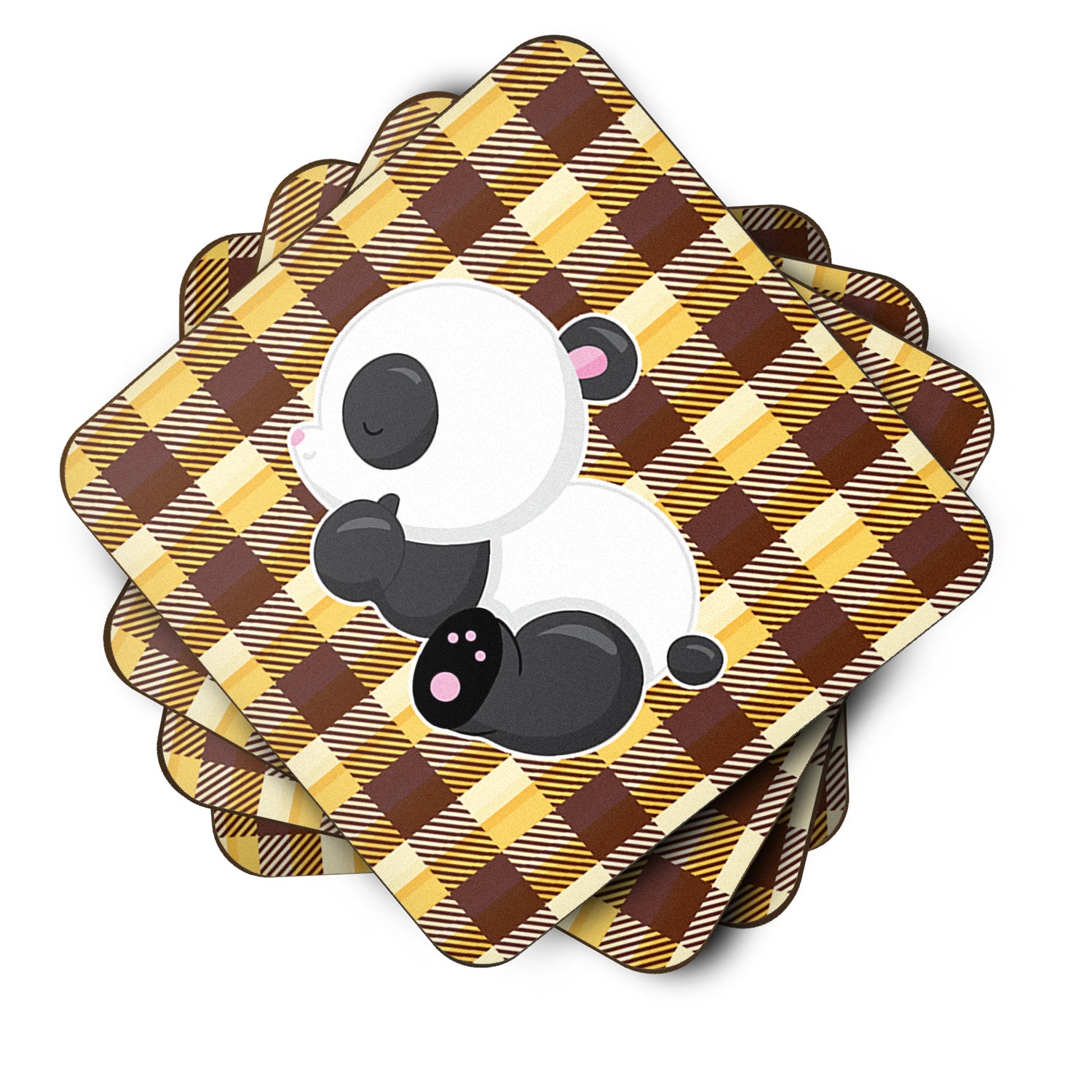 Panda Naptime Foam Coaster Set of 4 BB6804FC - the-store.com