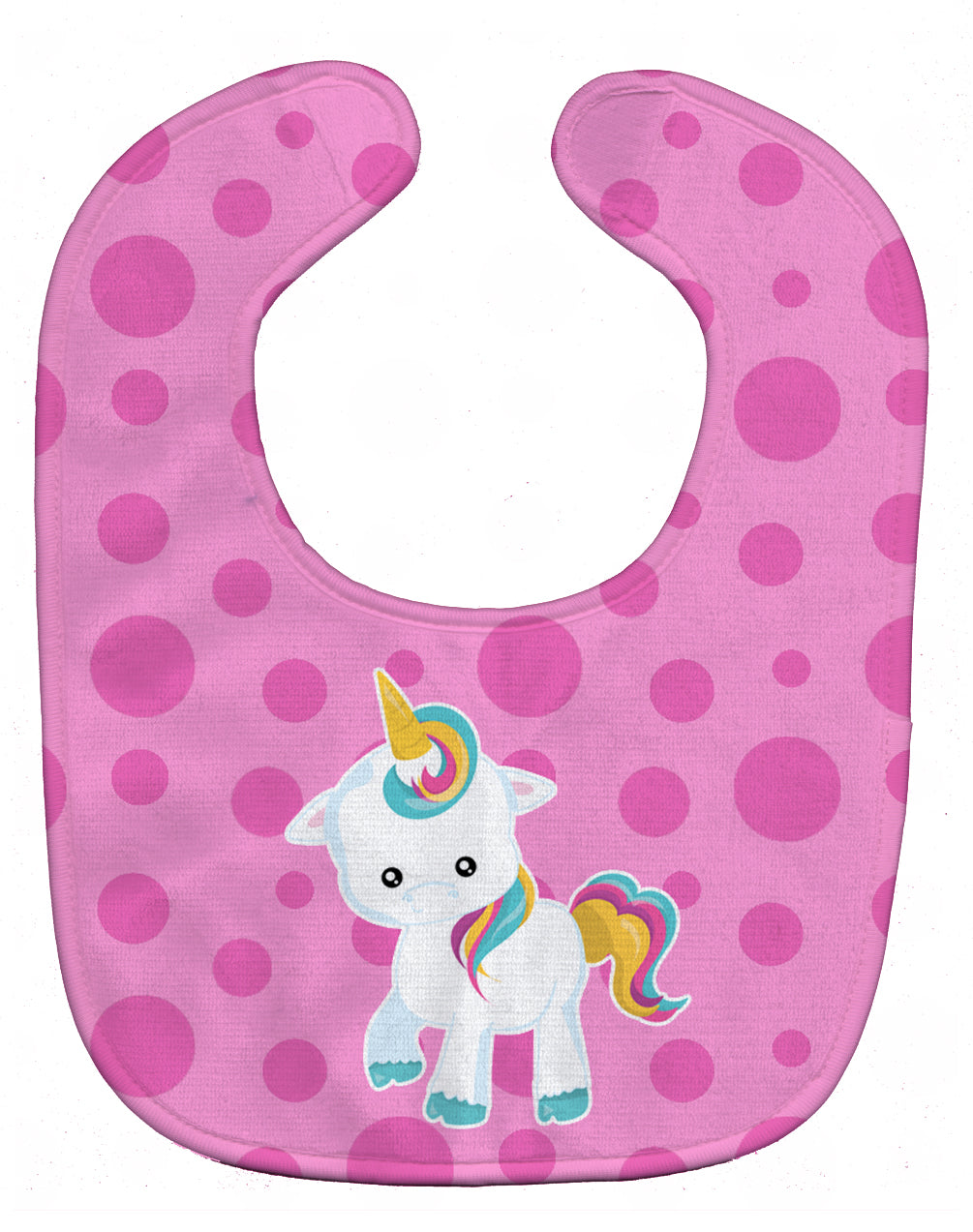 Pink Polkadot Unicorn Baby Bib BB6805BIB - the-store.com