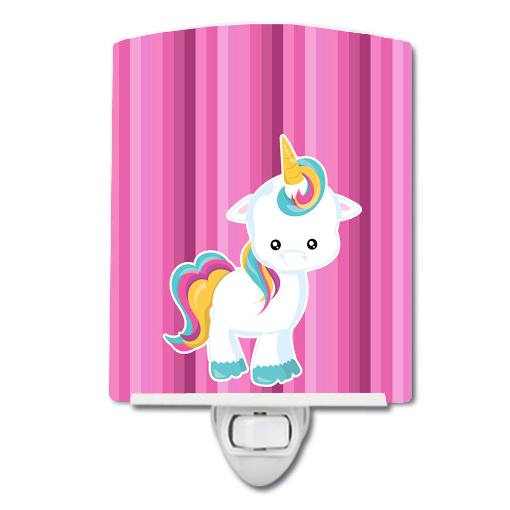 Pink Stripes Unicorn Ceramic Night Light BB6806CNL - the-store.com