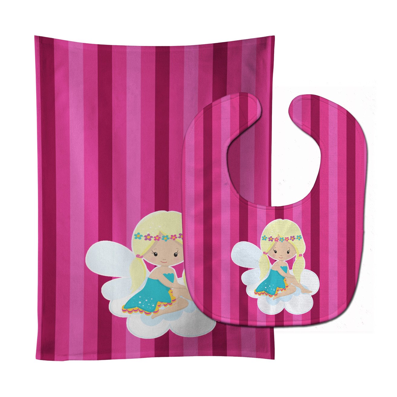 Blonde Fairy Baby Bib & Burp Cloth BB6808STBU by Caroline's Treasures