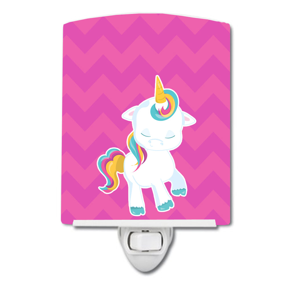 Pink Chevron Unicorn Ceramic Night Light BB6809CNL - the-store.com