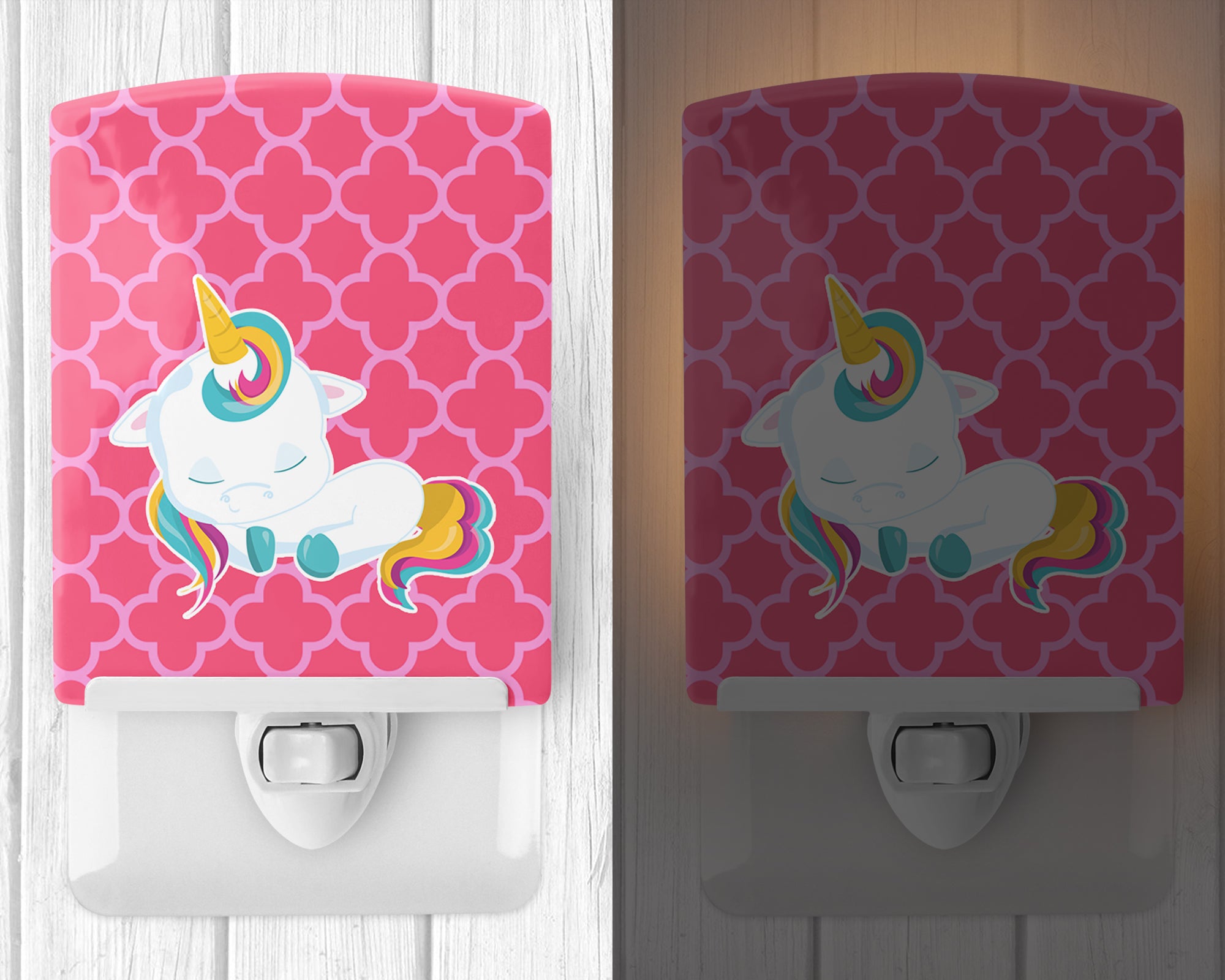 Quatrafoil Pink Unicorn Ceramic Night Light BB6811CNL - the-store.com