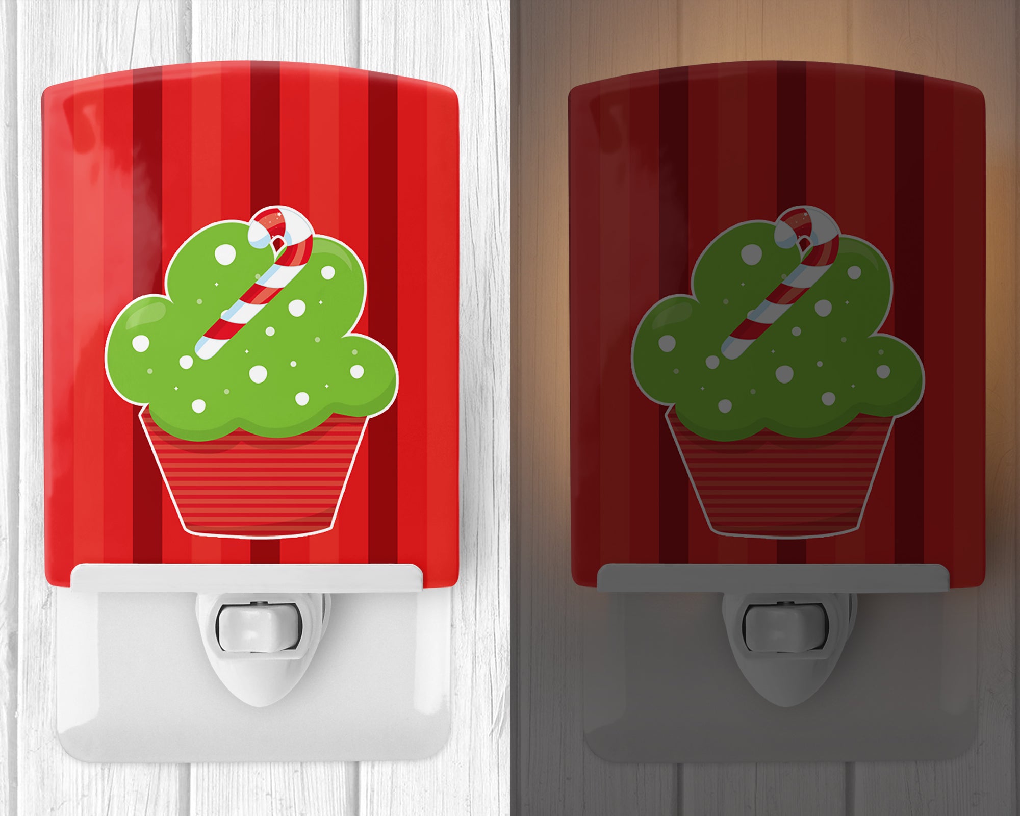 Christmas Cupcake Ceramic Night Light BB6814CNL - the-store.com