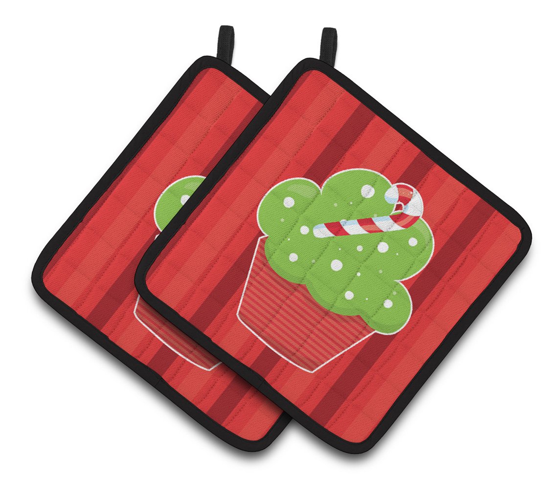 Christmas Cupcake Pair of Pot Holders BB6814PTHD by Caroline&#39;s Treasures