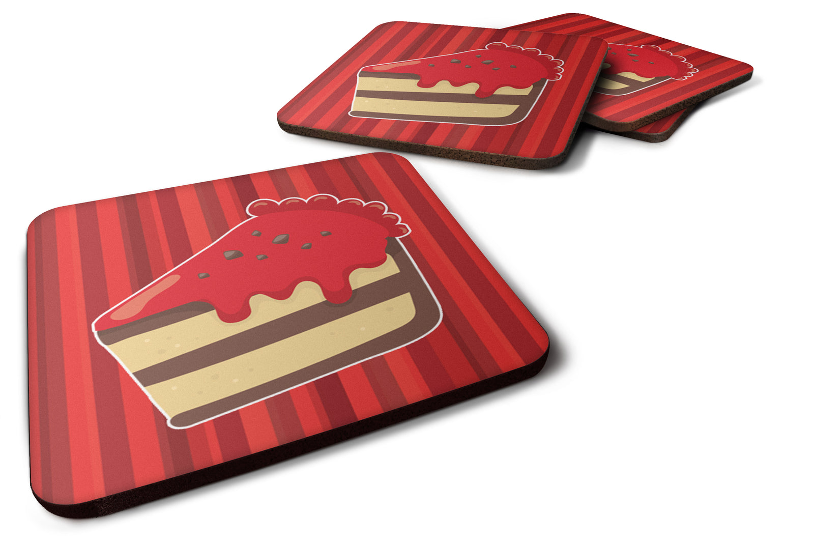 Christmas Cake Foam Coaster Set of 4 BB6815FC - the-store.com