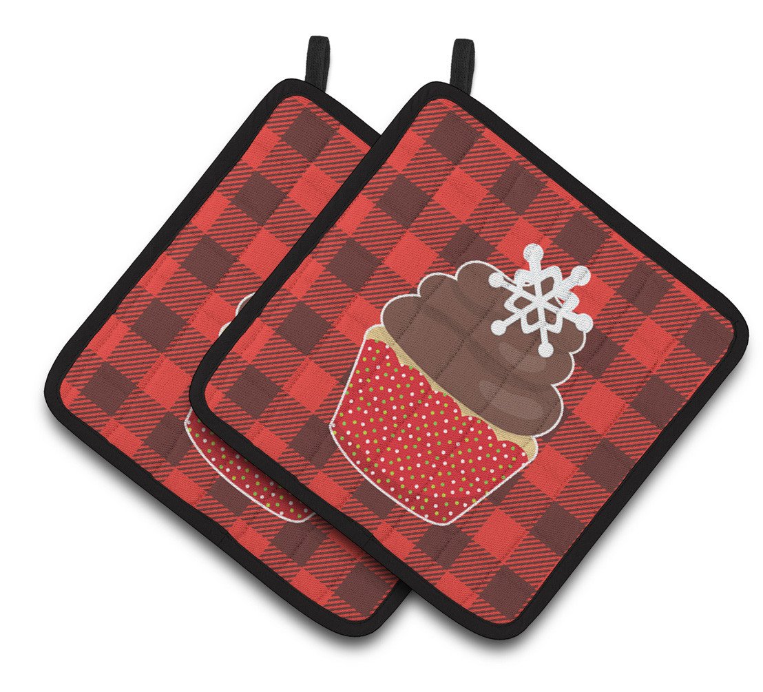 Christmas Cupcake Pair of Pot Holders BB6817PTHD by Caroline&#39;s Treasures