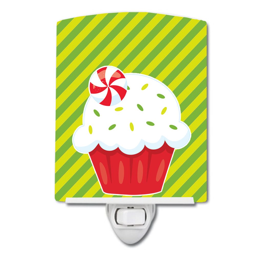 Christmas Pepermint Cupcake Ceramic Night Light BB6819CNL - the-store.com