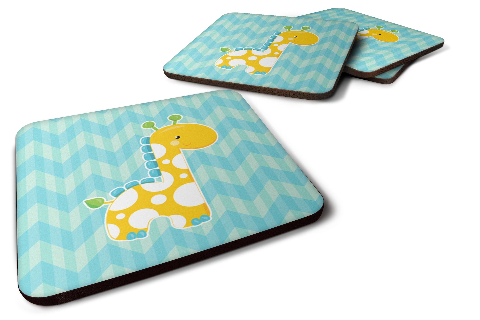 Boy Giraffe Foam Coaster Set of 4 BB6821FC - the-store.com