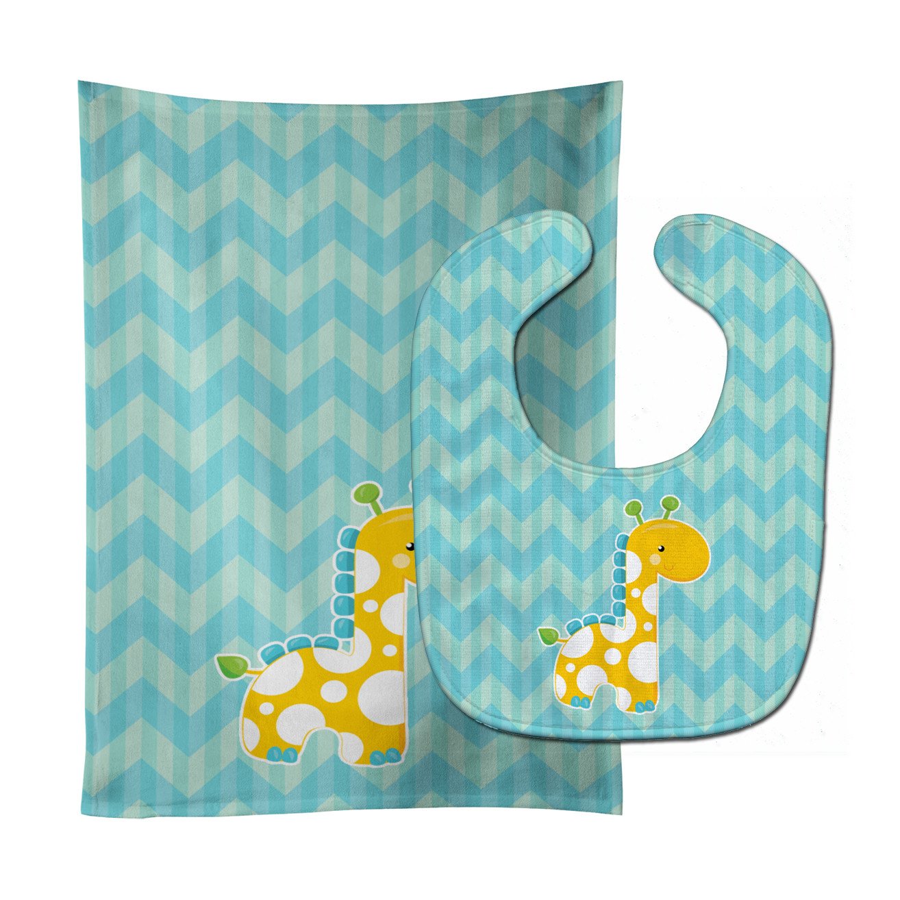 Boy Giraffe Baby Bib & Burp Cloth BB6821STBU by Caroline's Treasures