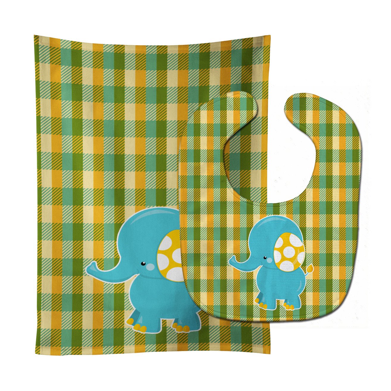 Boy Elephant Baby Bib & Burp Cloth BB6822STBU by Caroline's Treasures