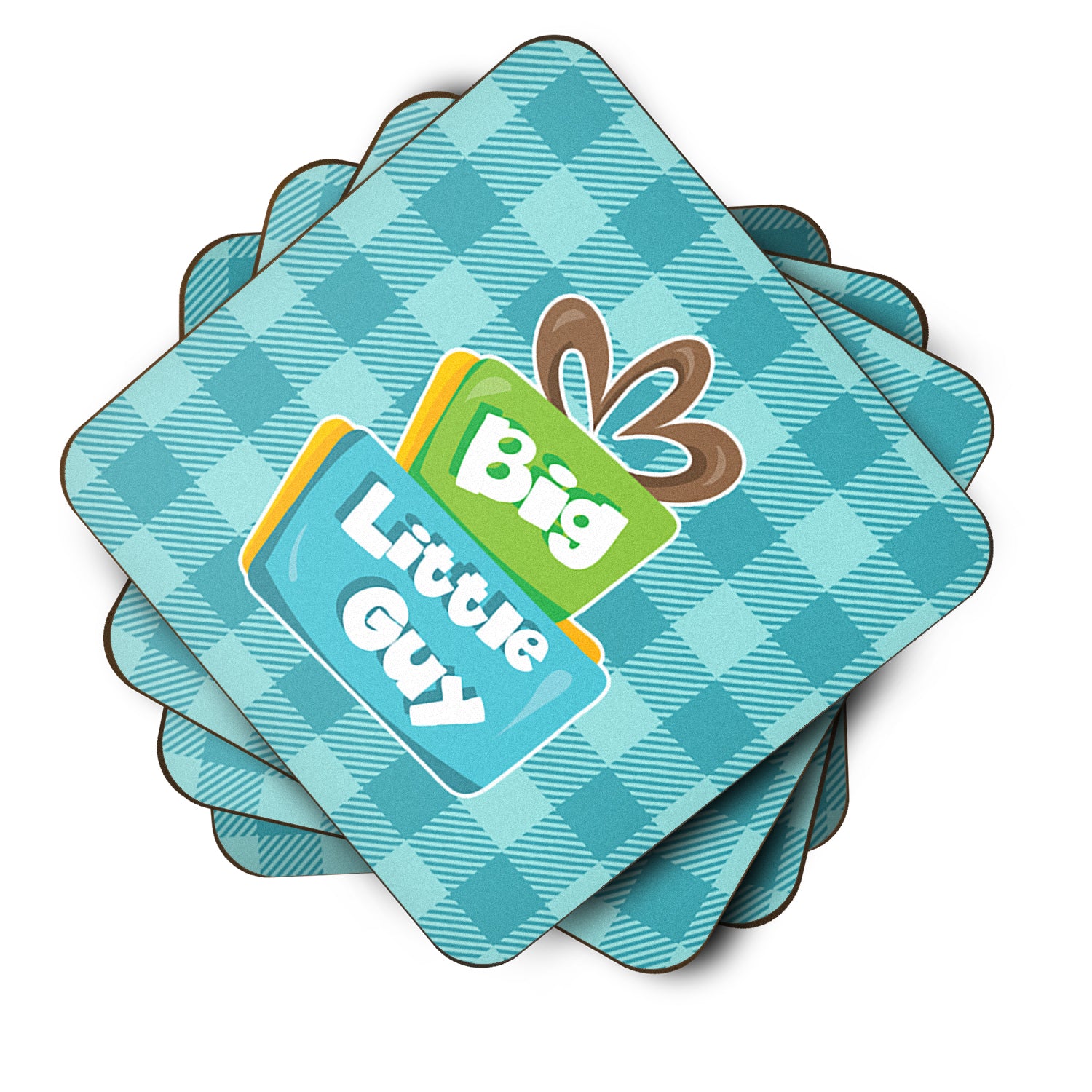 Boy Big Little Guy Foam Coaster Set of 4 BB6825FC - the-store.com