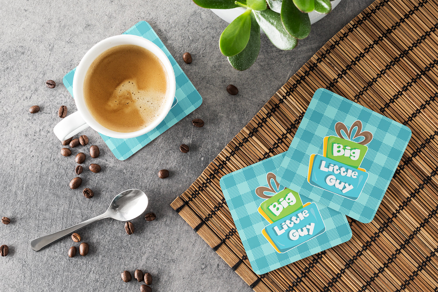 Boy Big Little Guy Foam Coaster Set of 4 BB6825FC - the-store.com