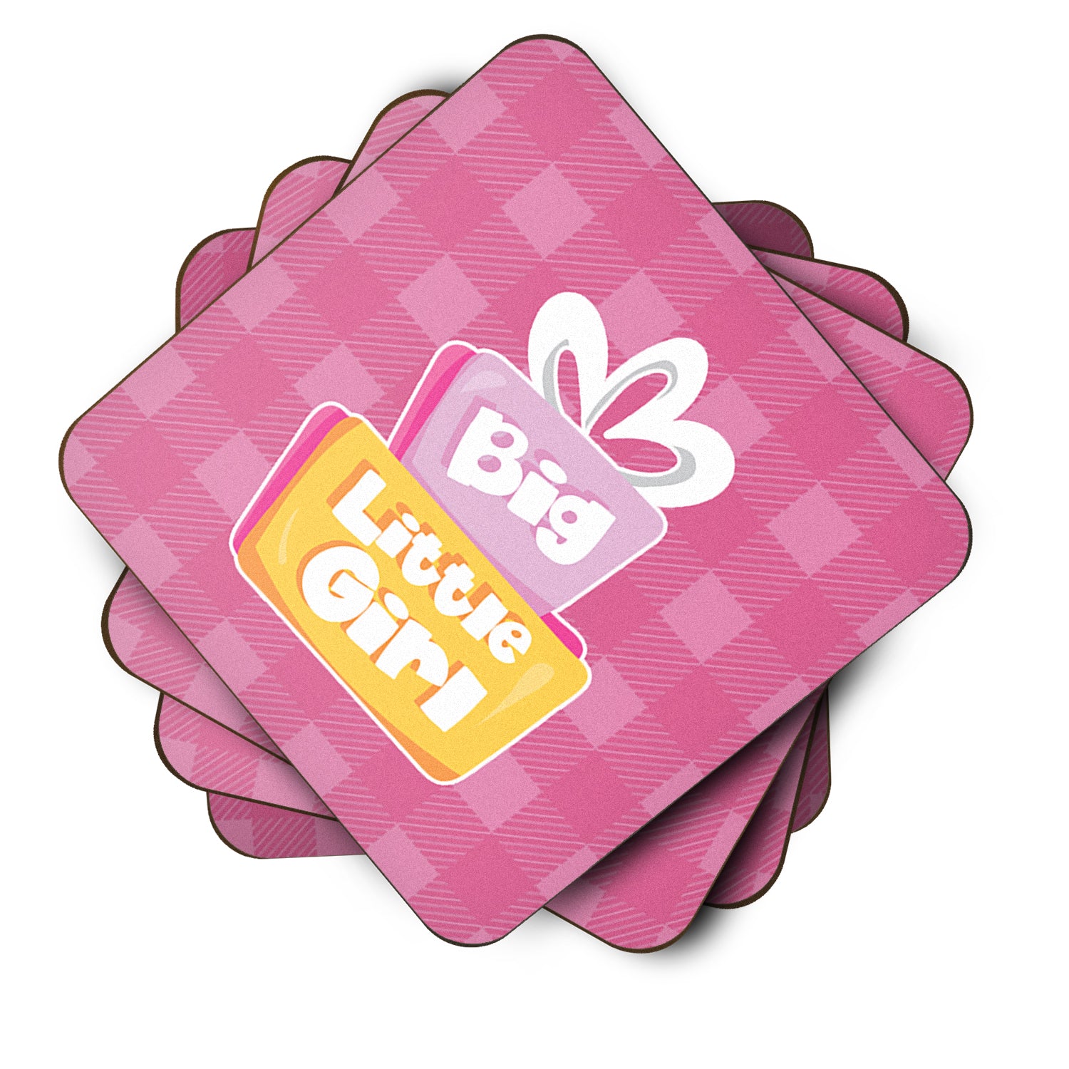 Big Little Girl Foam Coaster Set of 4 BB6826FC - the-store.com