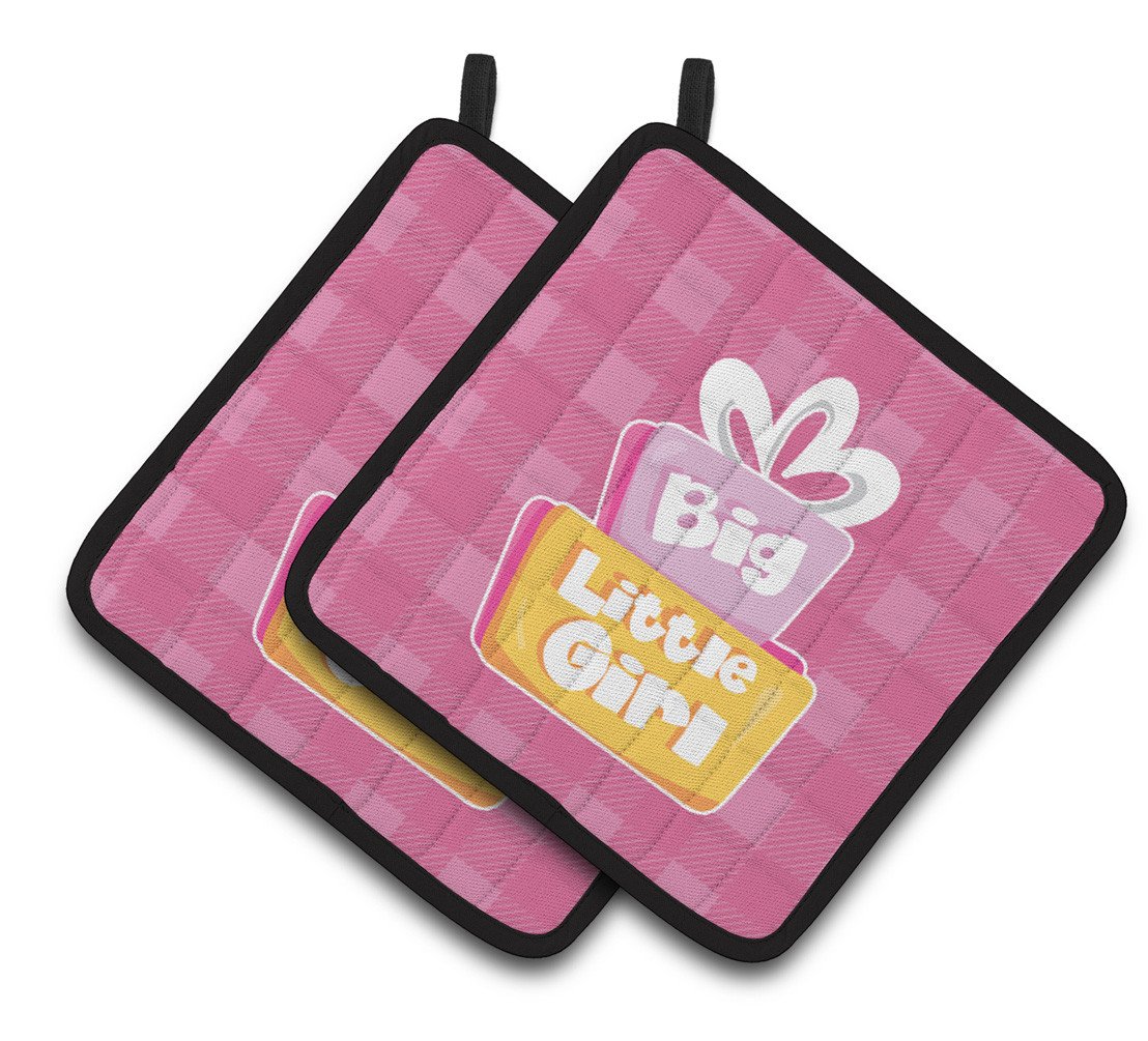 Big Little Girl Pair of Pot Holders BB6826PTHD by Caroline&#39;s Treasures