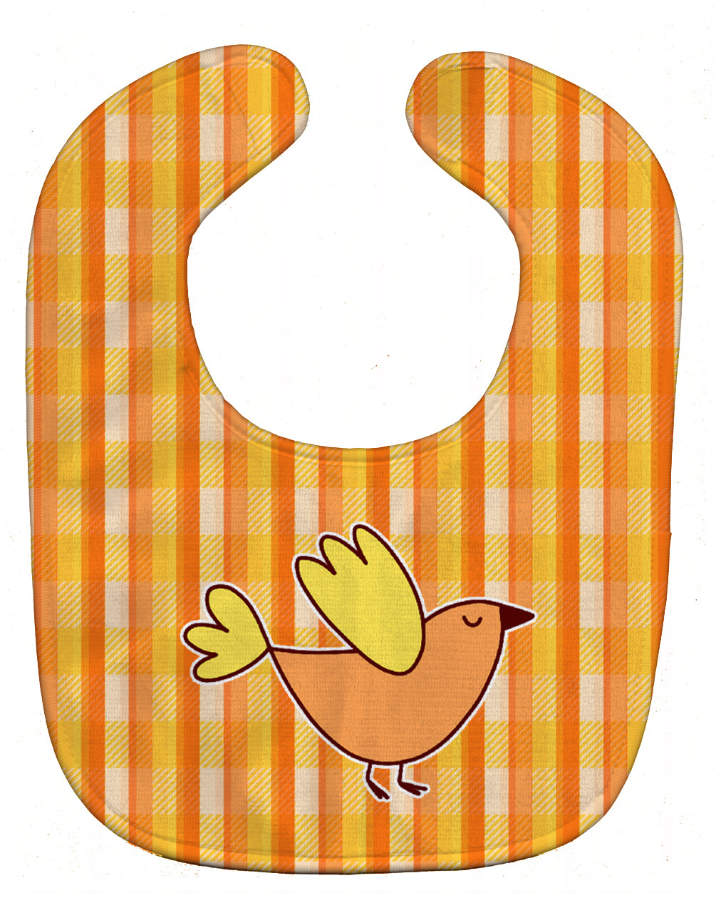 Bird on Orange Plaid Baby Bib BB6832BIB - the-store.com