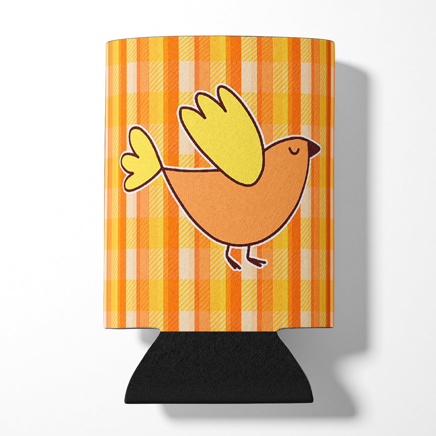 Bird on Orange Plaid Can or Bottle Hugger BB6832CC  the-store.com.