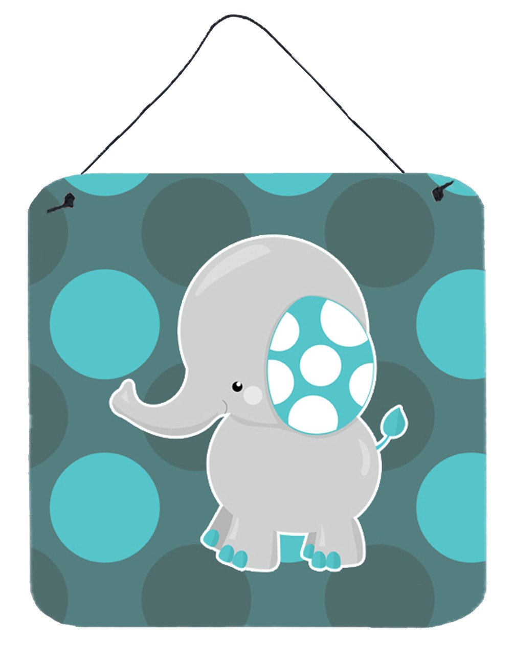 Polkadot Grey Elephant Wall or Door Hanging Prints BB6837DS66 by Caroline's Treasures