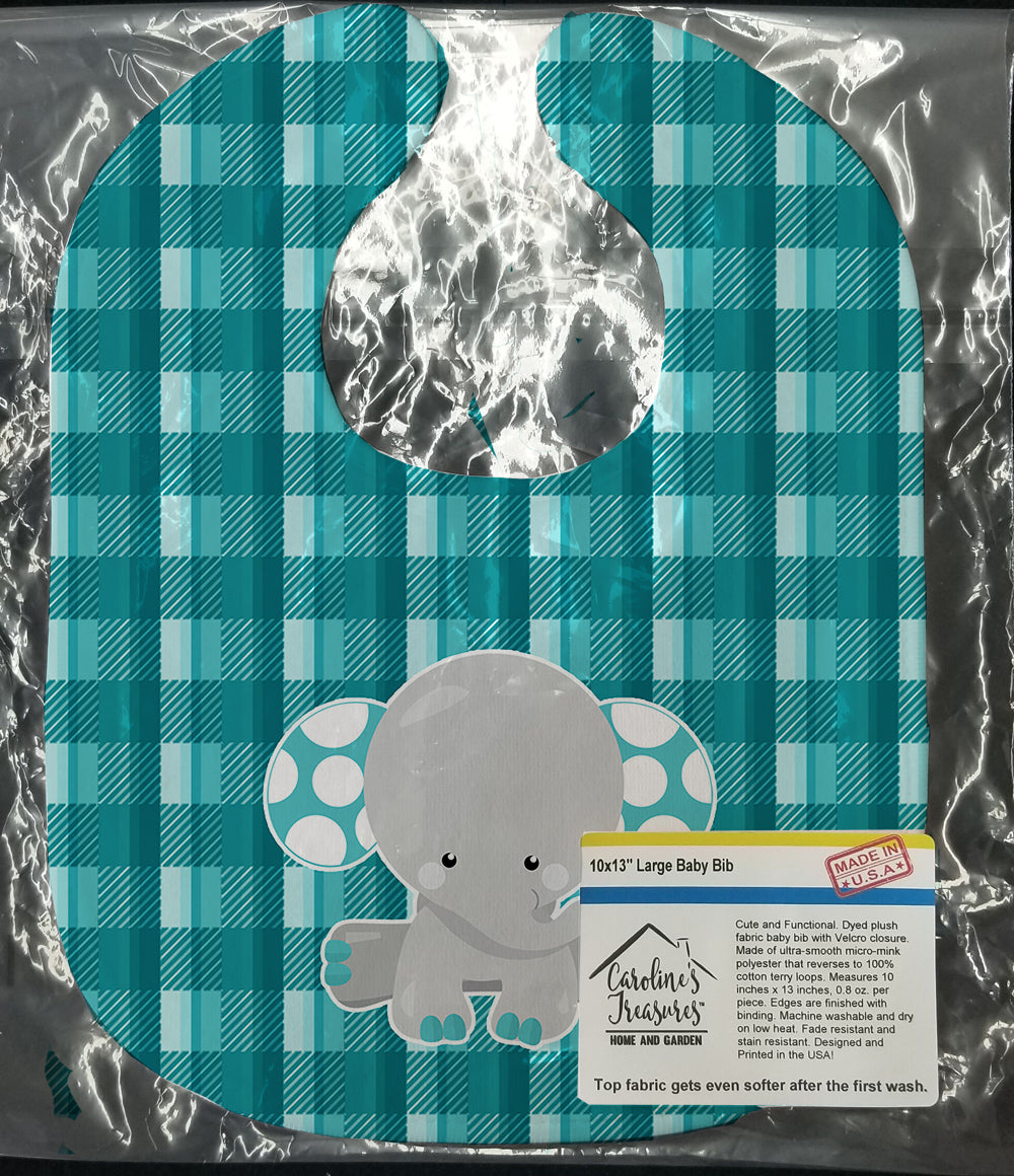 Plaid Elephant Baby Bib BB6840BIB - the-store.com