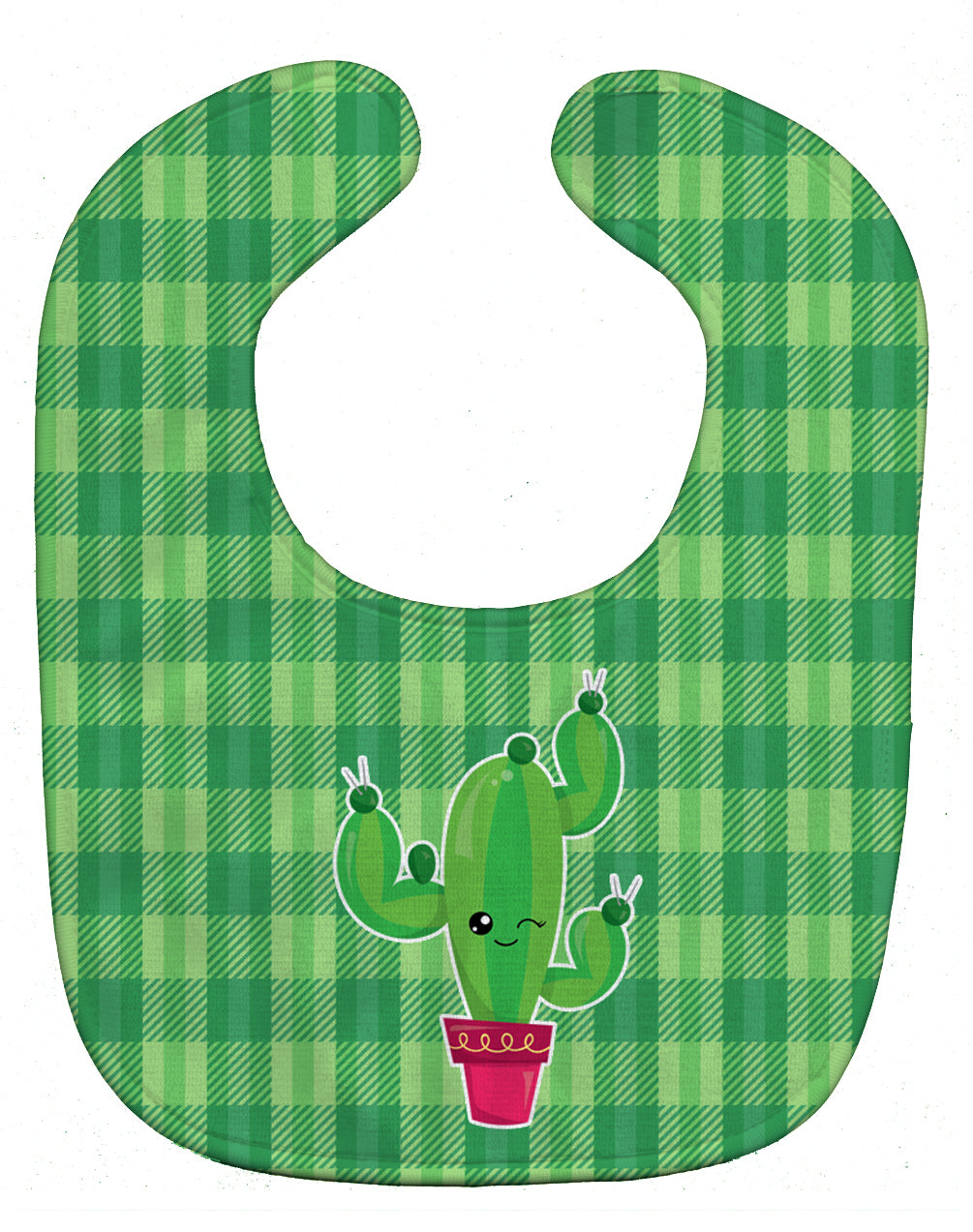 Cactus Plaid Baby Bib BB6848BIB - the-store.com