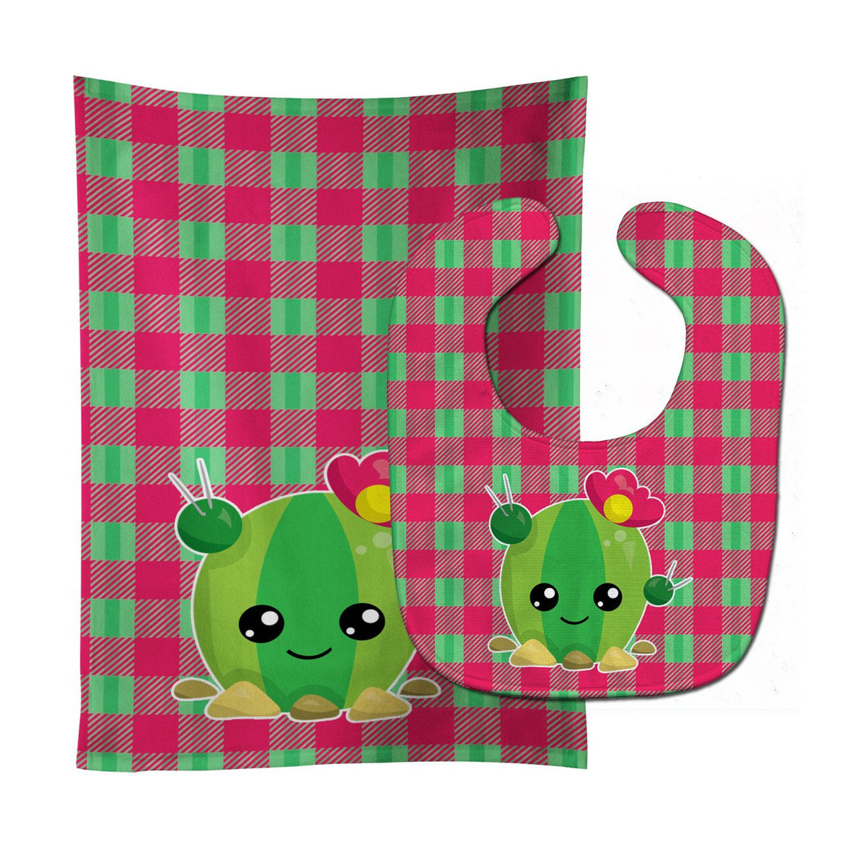 Cactus Peace Out Baby Bib &amp; Burp Cloth BB6849STBU by Caroline&#39;s Treasures