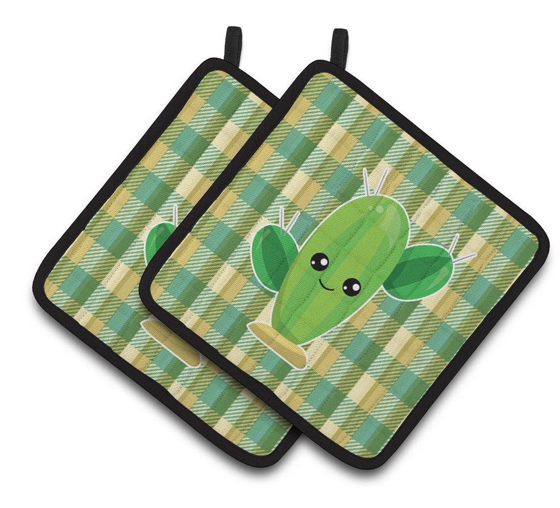 Cactus Plaid Pair of Pot Holders BB6852PTHD by Caroline's Treasures