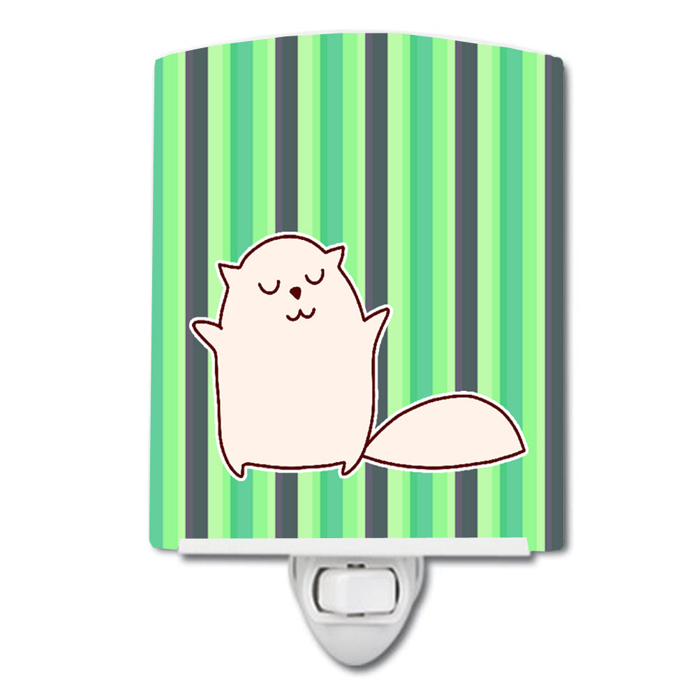 Cat Green Stripes Ceramic Night Light BB6856CNL - the-store.com