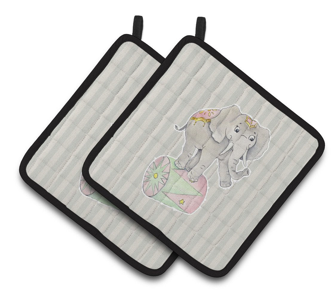 Circus Elephant Pair of Pot Holders BB6859PTHD by Caroline's Treasures