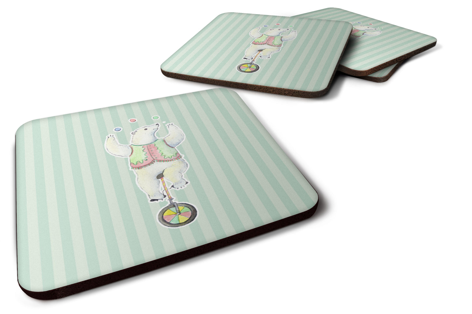 Circus Bear Foam Coaster Set of 4 BB6861FC - the-store.com