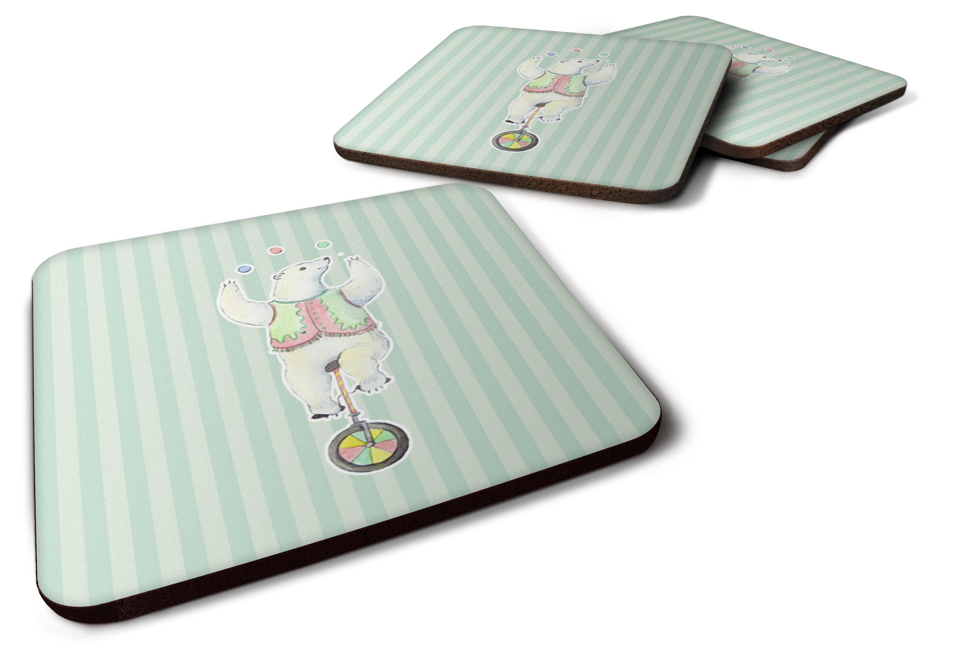 Circus Bear Foam Coaster Set of 4 BB6861FC - the-store.com