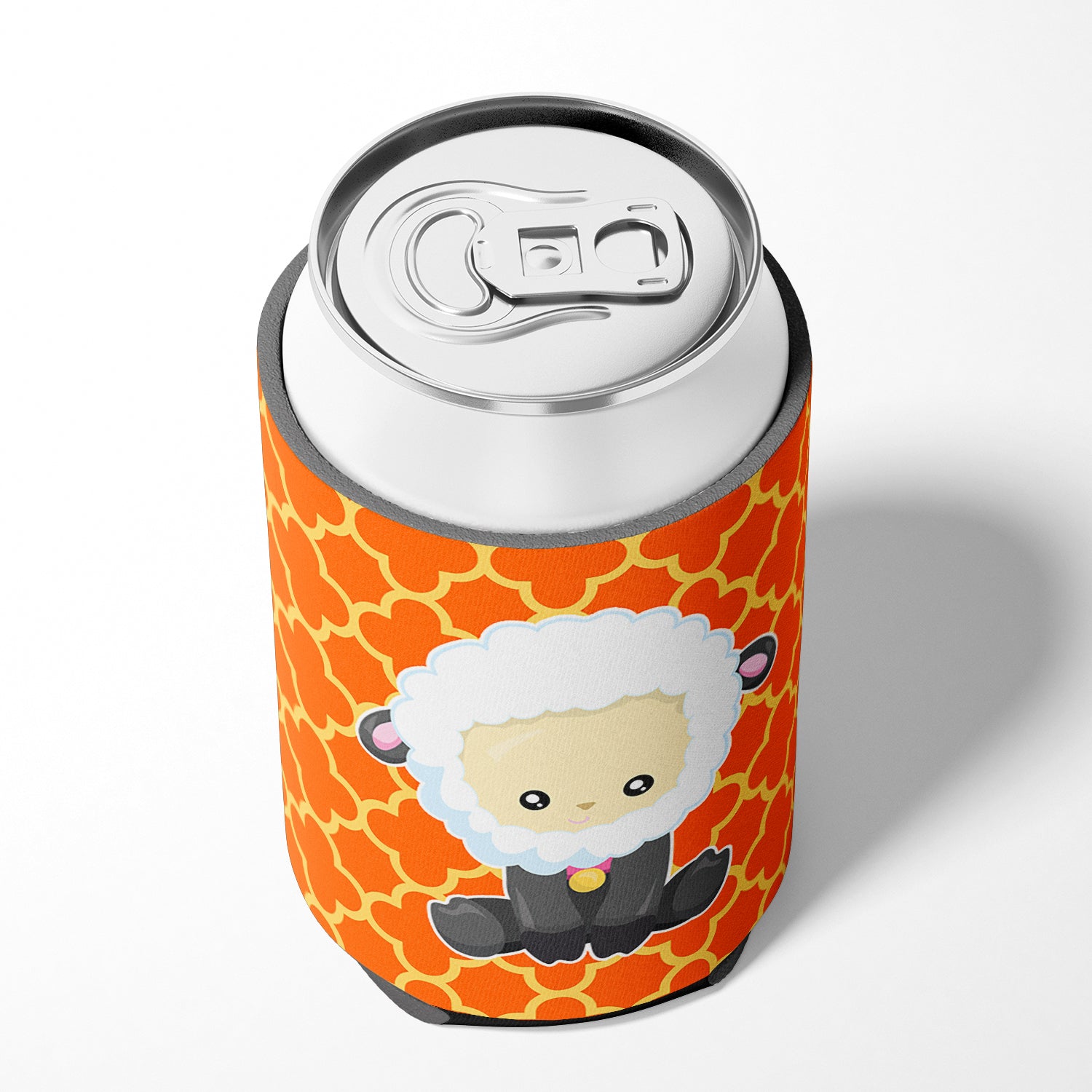 Sheep on Orange Quatrafoil Can or Bottle Hugger BB6872CC  the-store.com.