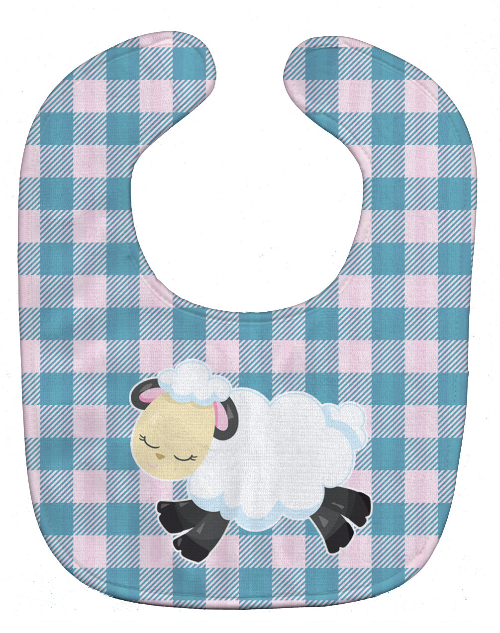 Sheep on Blue Gingham Baby Bib BB6874BIB - the-store.com