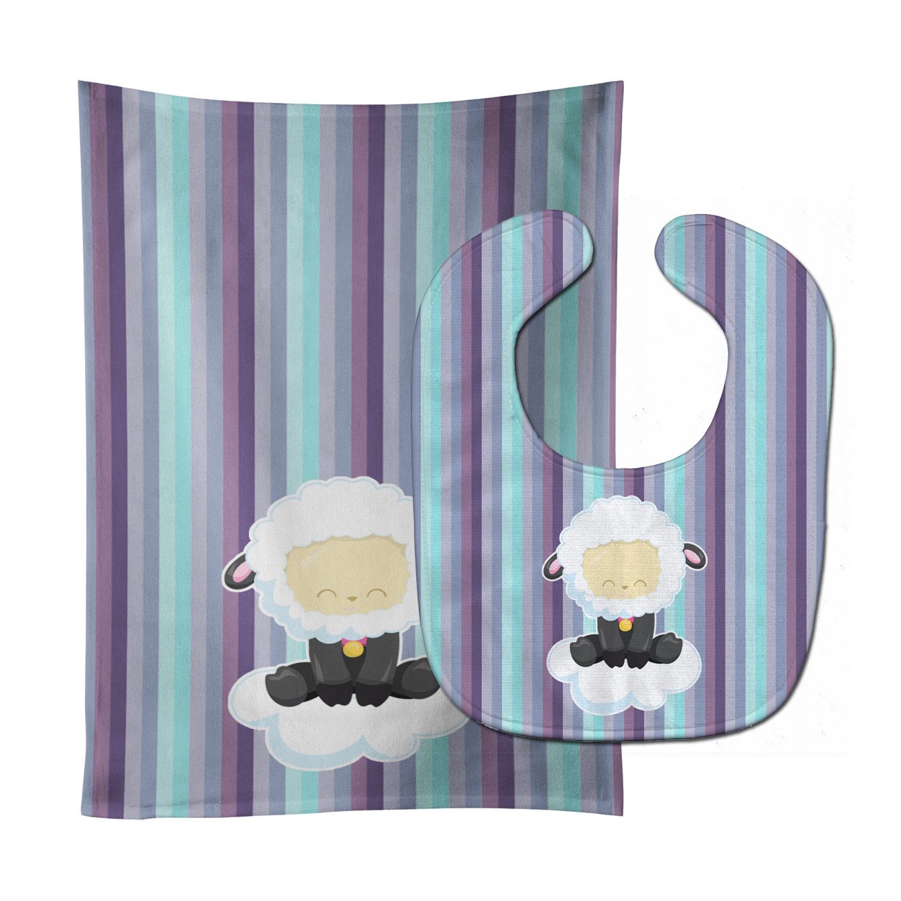 Sheep on Cloud Baby Bib & Burp Cloth BB6875STBU by Caroline's Treasures