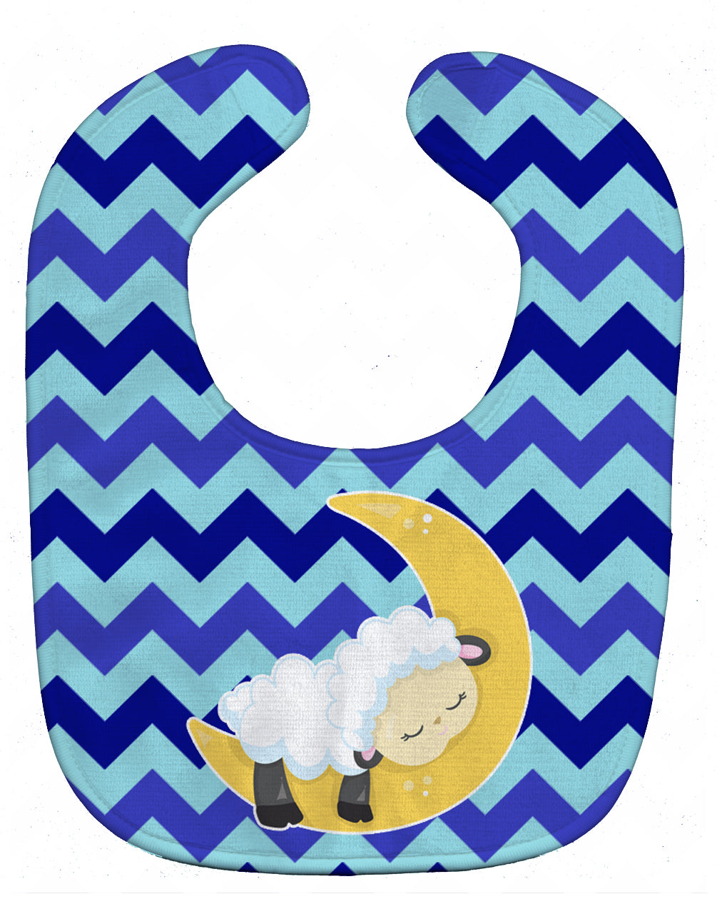 Sheep on Moon Chevron Baby Bib BB6877BIB - the-store.com