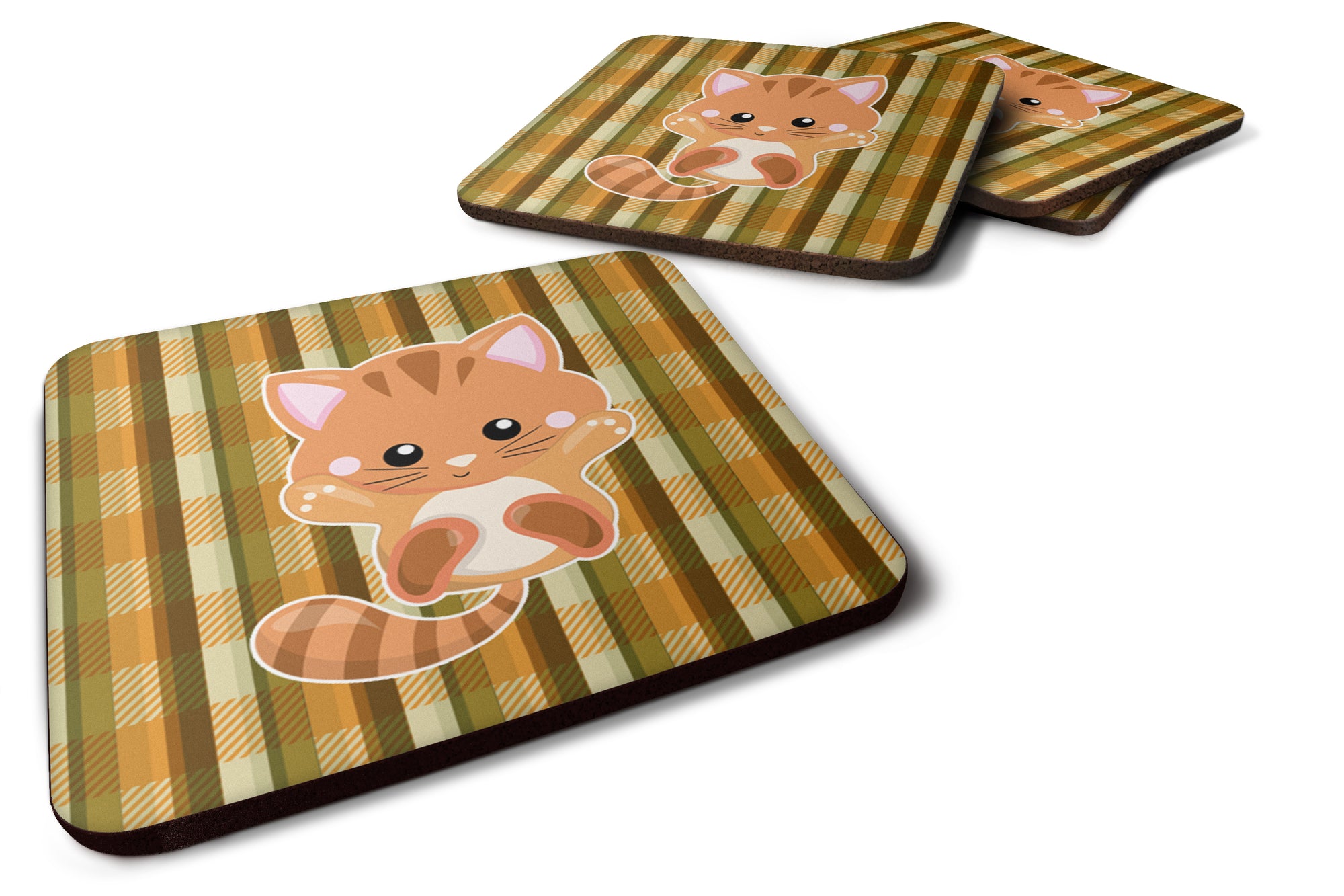 Hooray Kitten Foam Coaster Set of 4 BB6882FC - the-store.com