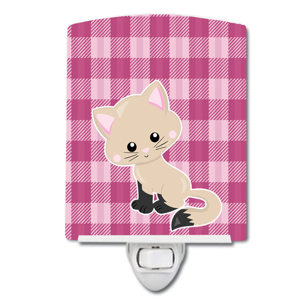 Kitten Cat on Pink Ceramic Night Light BB6886CNL - the-store.com