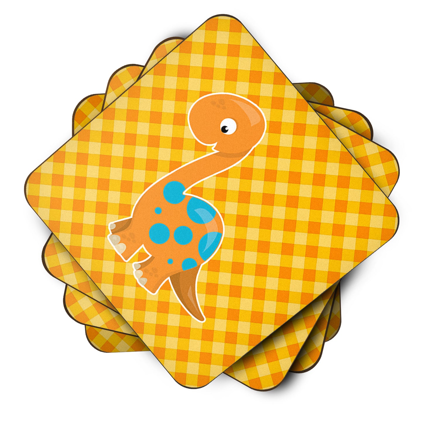 Brontosaurus Dinosaur Foam Coaster Set of 4 BB6896FC - the-store.com