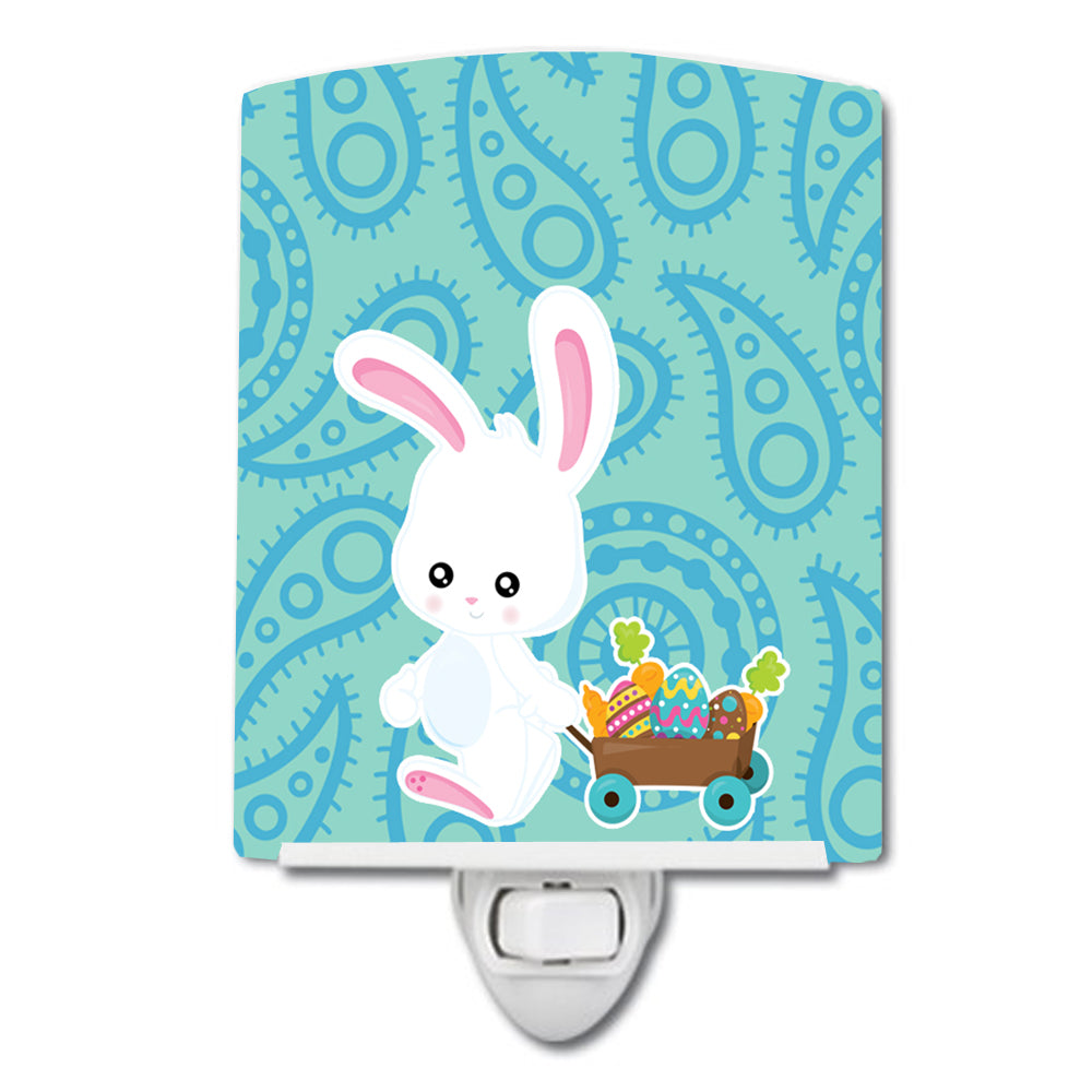 Easter Rabbit Paisley Blue Ceramic Night Light BB6898CNL - the-store.com