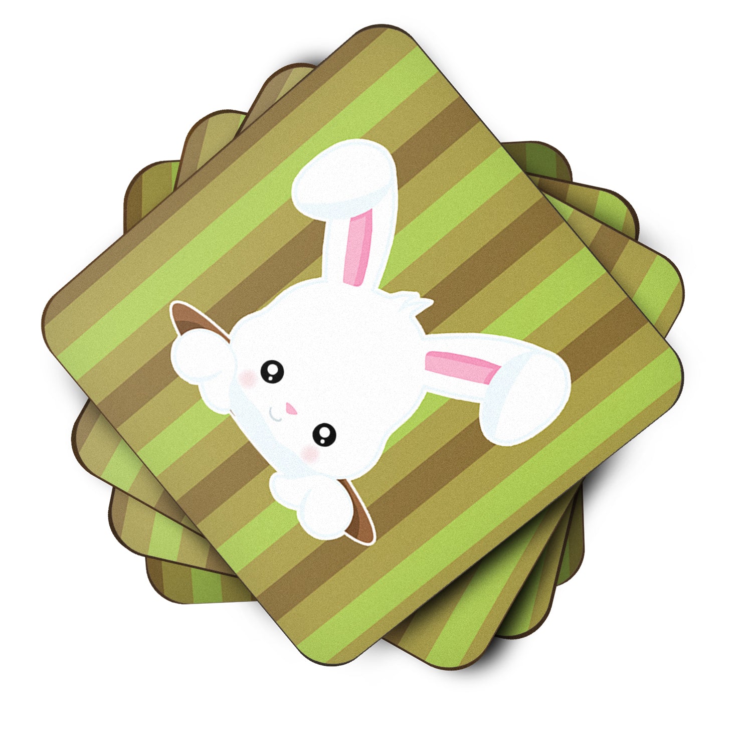 Easter Rabbit Hole Foam Coaster Set of 4 BB6904FC - the-store.com