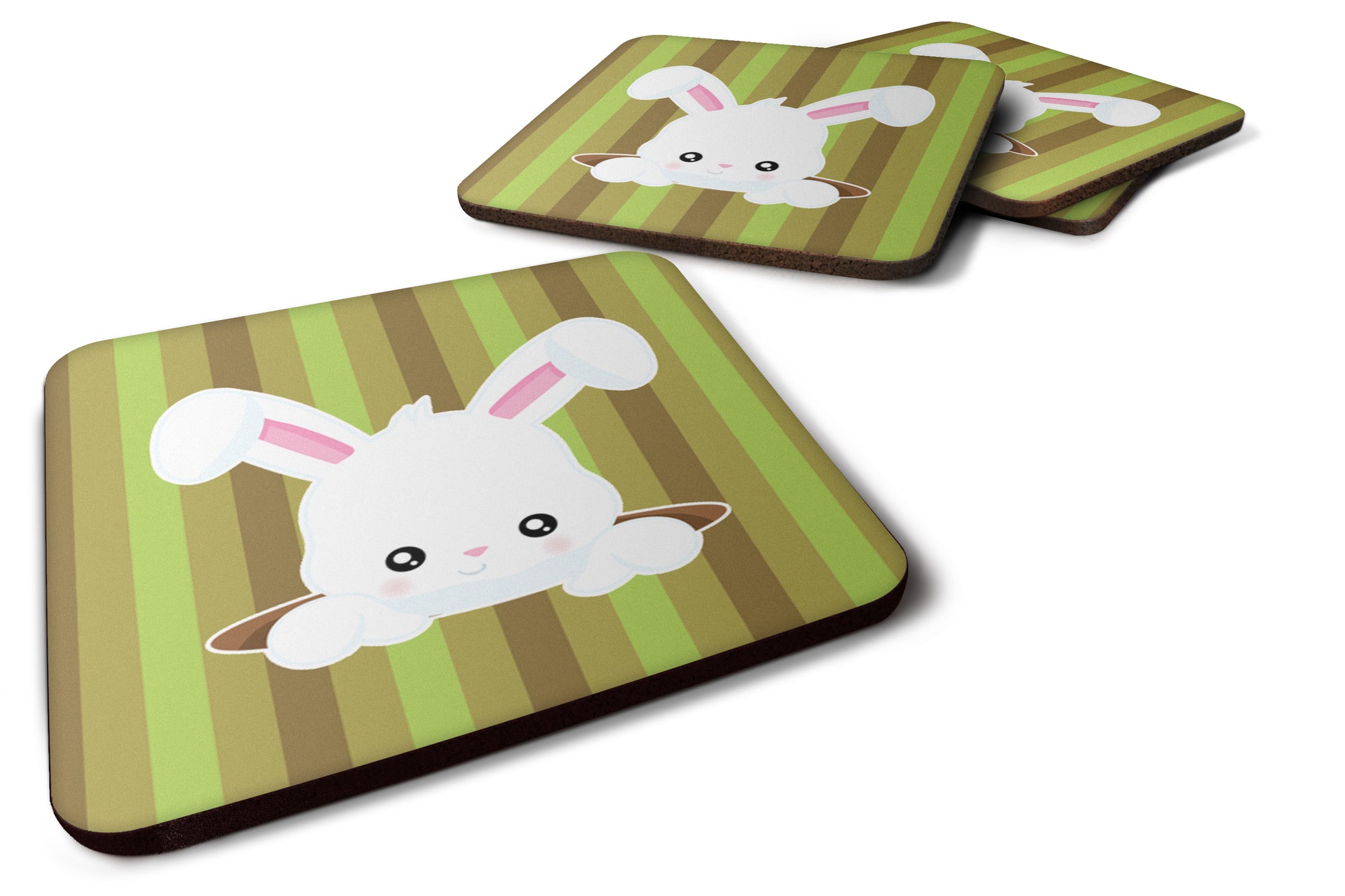 Easter Rabbit Hole Foam Coaster Set of 4 BB6904FC - the-store.com