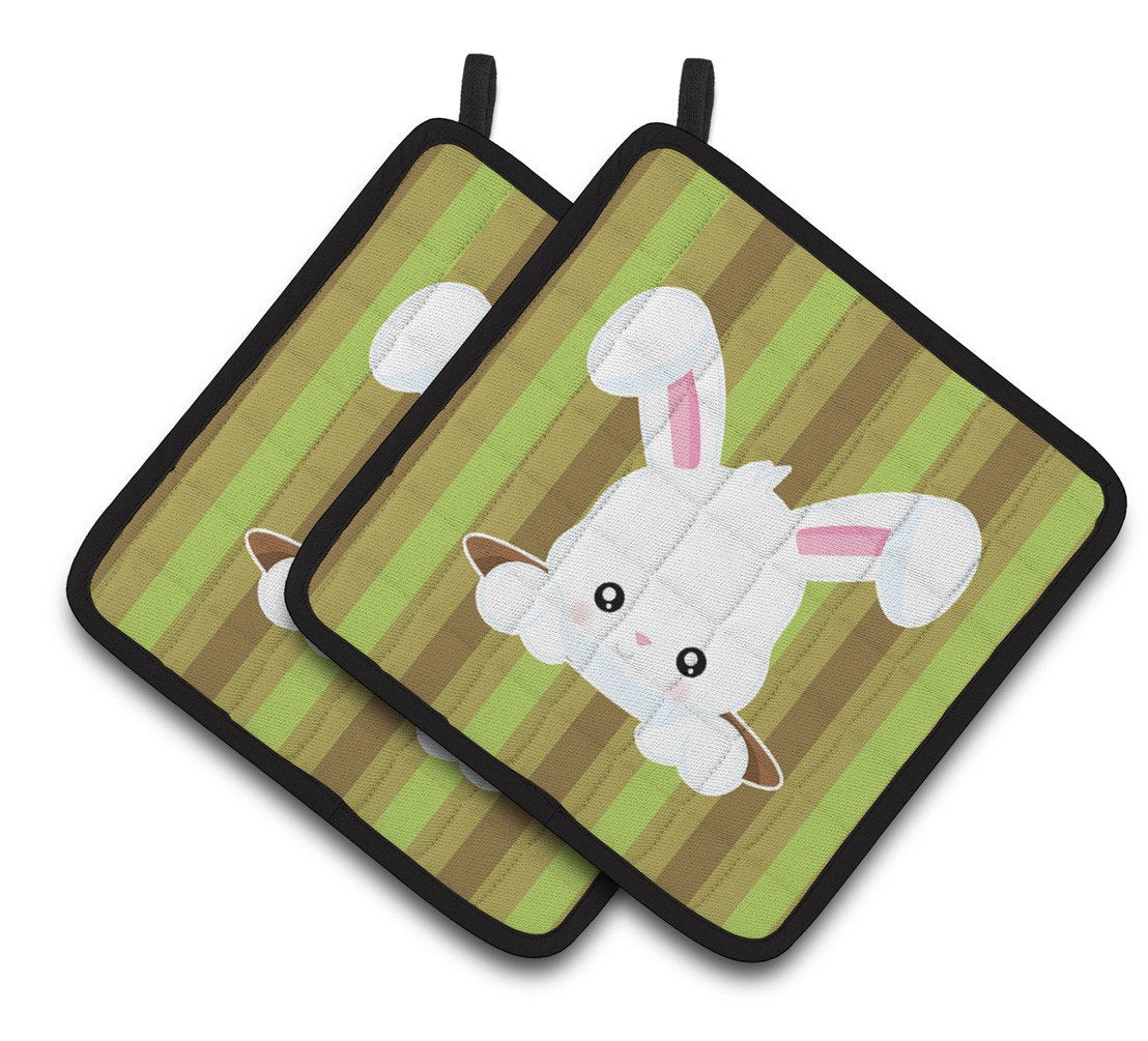 Easter Rabbit Hole Pair of Pot Holders BB6904PTHD by Caroline's Treasures