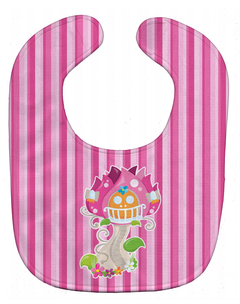 Fairy House Pink Stripes Baby Bib BB6907BIB - the-store.com