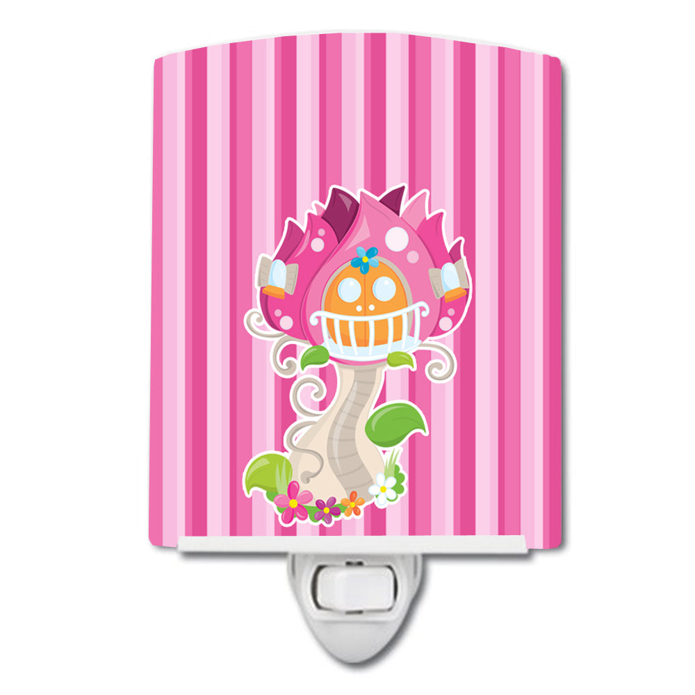 Fairy House Pink Stripes Ceramic Night Light BB6907CNL - the-store.com